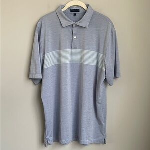 Peter Millar Thames Mecca Performance Jersey Short Sleeve Blue Polo Size XL